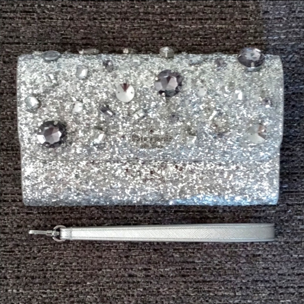 🆕️ 💎Kate Spade💎 - Jeweled Glitter "Tinsel" Medium Flap Phone Wristlet